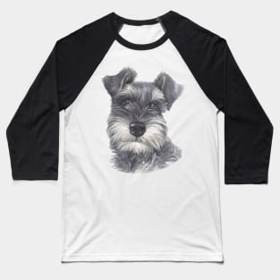 Miniature Schnauzer Watercolor Art Baseball T-Shirt